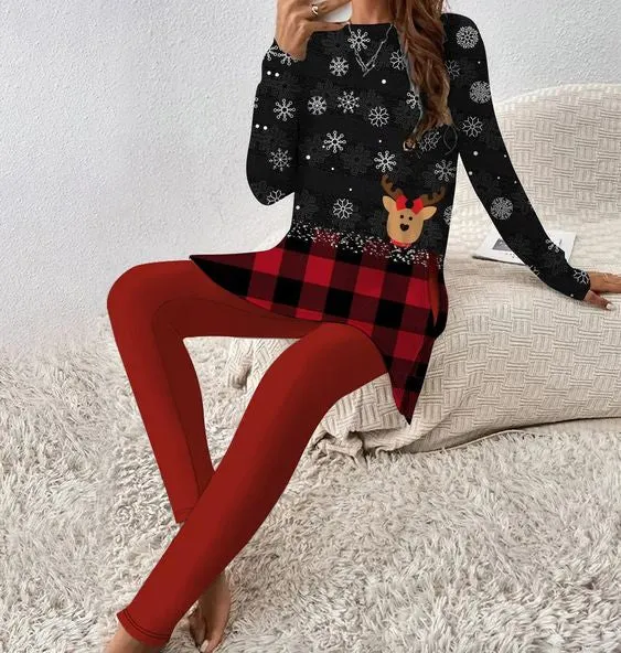Stylish Print Long Sleeve Two Piece Set