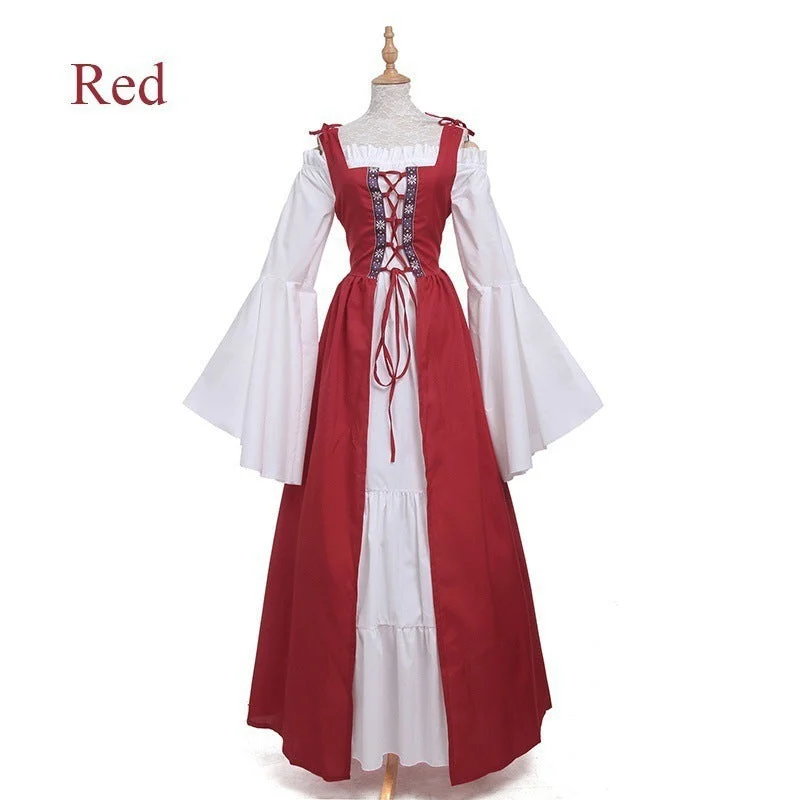 Uveng Collar Basic Model Tied Waist Retro Dress