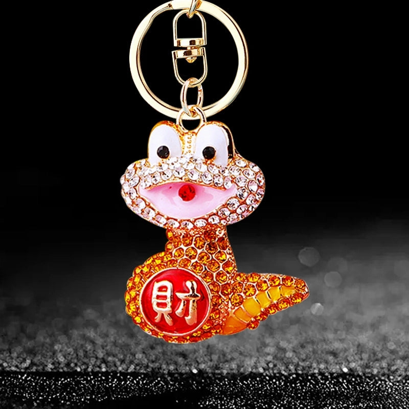 Cute Color Block Alloy Inlay Rhinestones Women’s Keychain