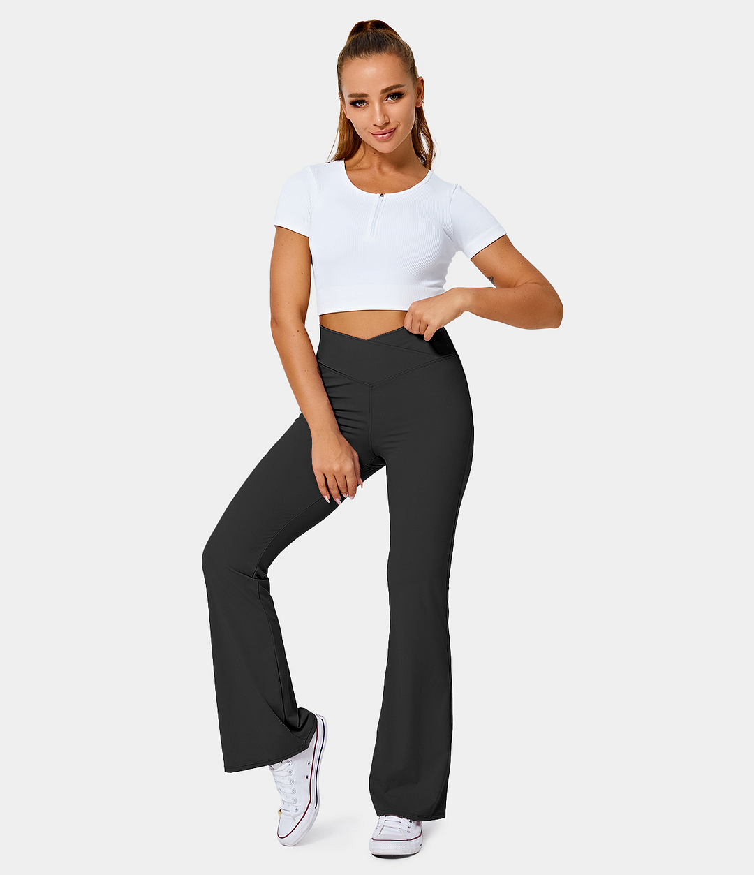 high waisted flare leggings