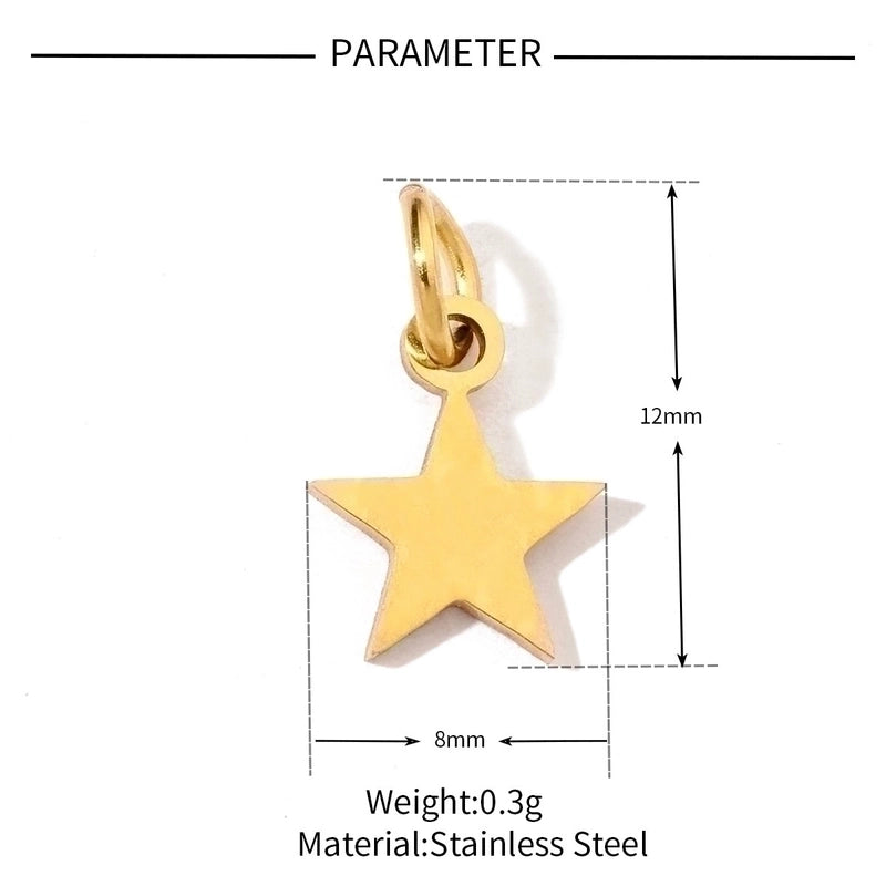 20 PCS/Package 28.5*30mm 6*11mm 7 * 12mm 201 Stainless Steel 18K Gold Plated Star Heart Shape Smile Face Polished Pendant