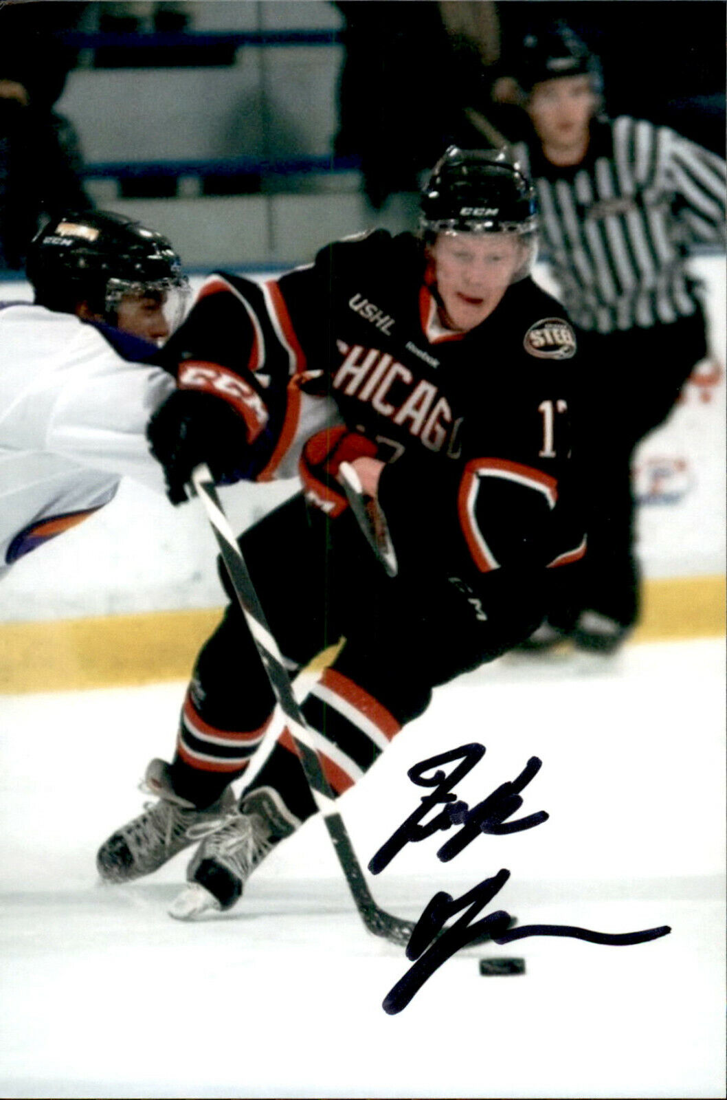Fredrik Olofsson SIGNED 4x6 Photo Poster painting CHICAGO STEEL / CHICAGO BLACKHAWKS #2