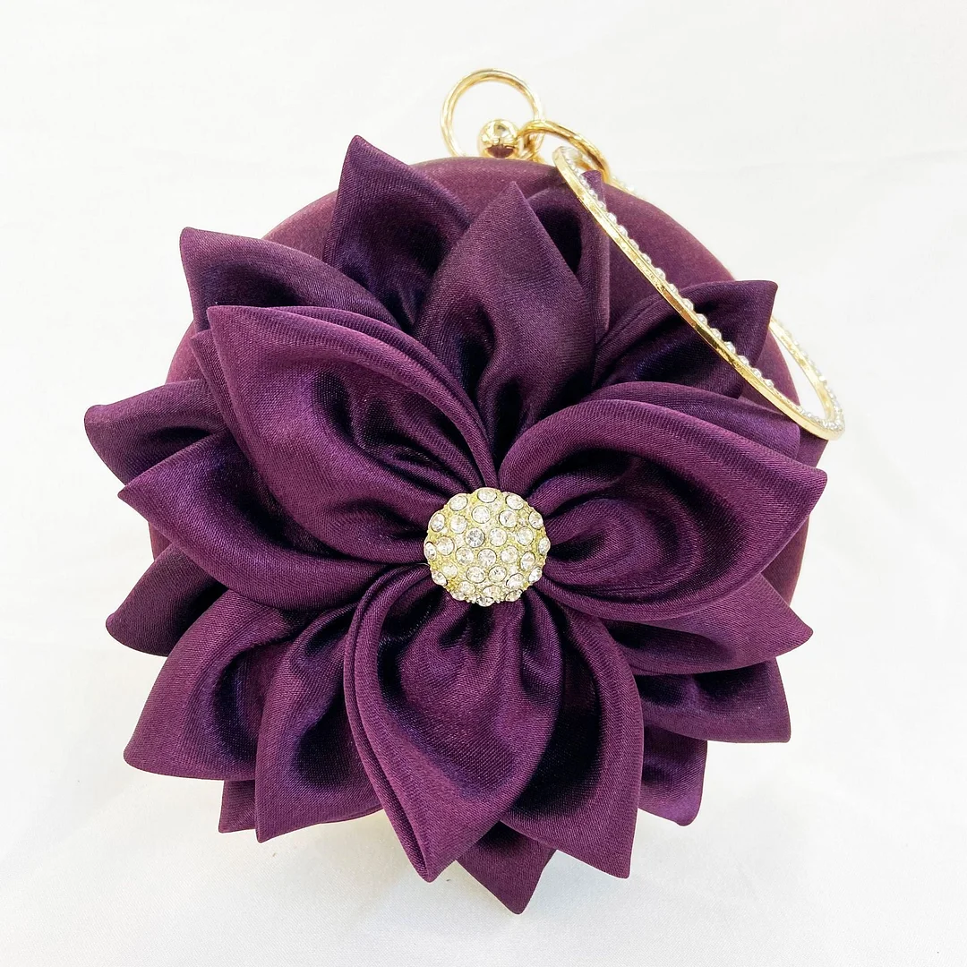 Flower Clutch Purse Design in Fashion Round Clutches Dress Favor Party Bag