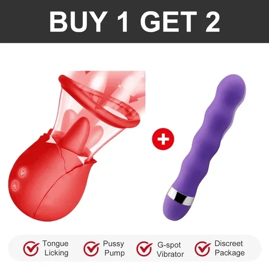 2-in-1 Tongue-licking & Sucker Rose Clit Pump