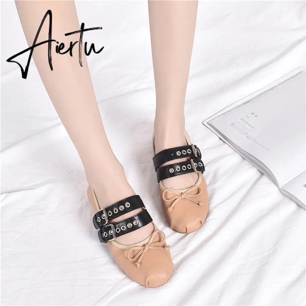 Ballet Flats Women's Shoes Wedding Shoes Mary Janes White Round Toe Casual Dress Flat Shoes Women's Shoes Aiertu