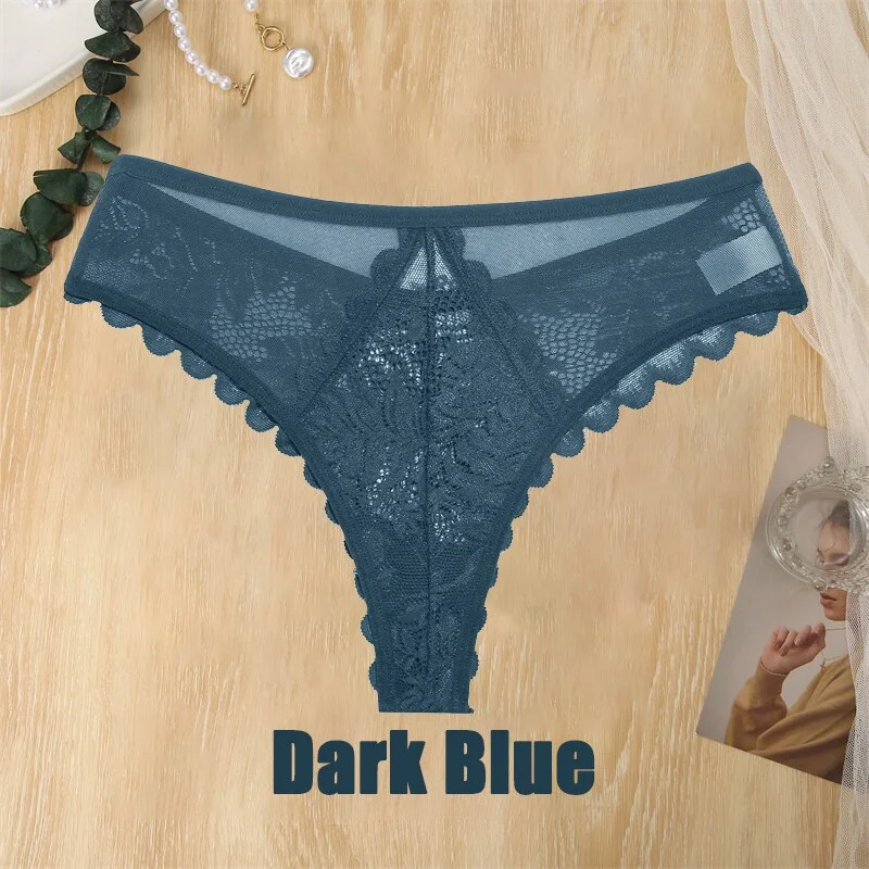 Billionm Sexy Panties for Women Lace Underwear Pespective Thong G-String Female V-Waist Underpant Breathable Soft Intimates Lingerie