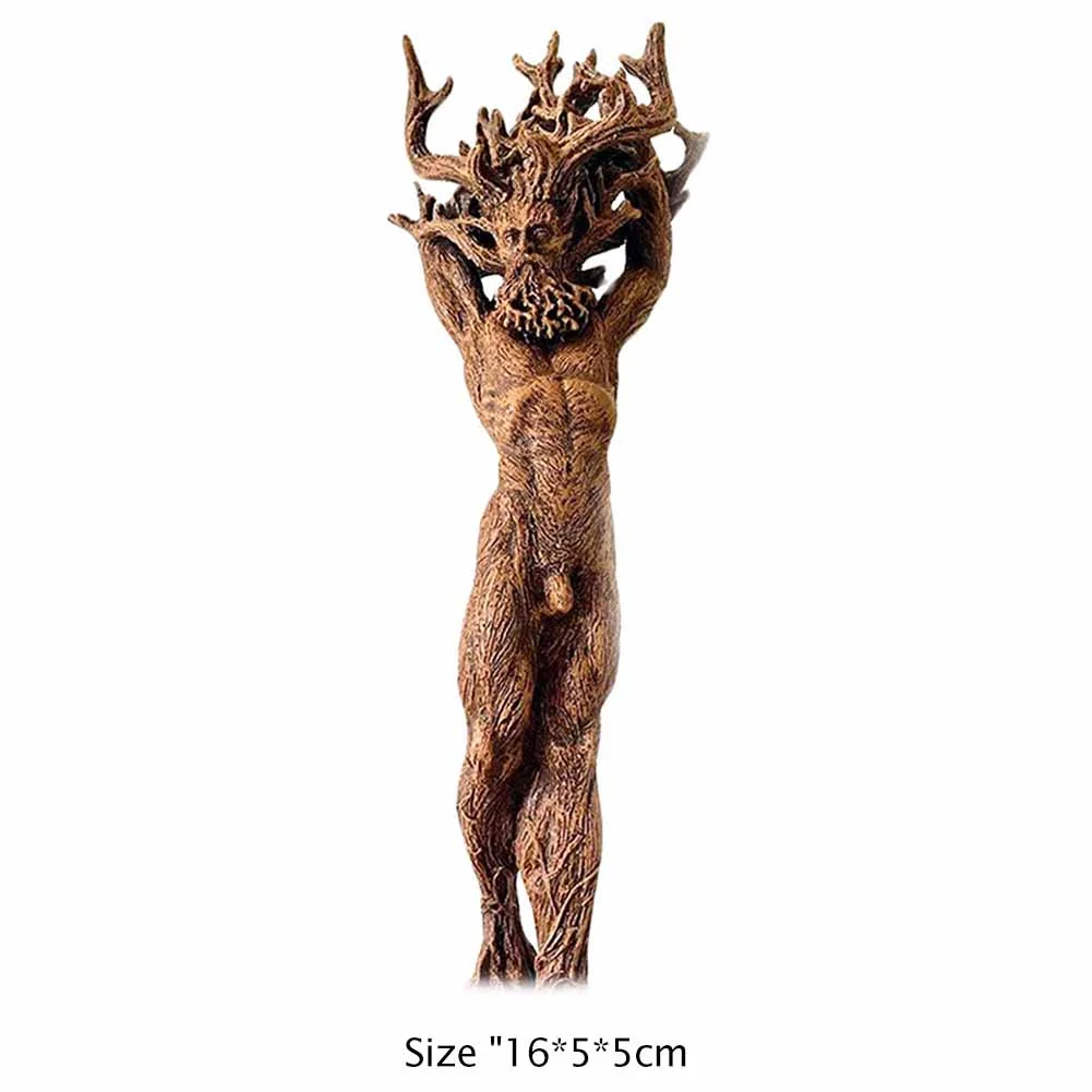 Forest Goddess Statue Resin Crafts Tree God Sculpture Garden Balcony (A)