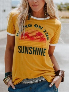 Bring On The Sunshine Round Neck Short Sleeve T-shirt