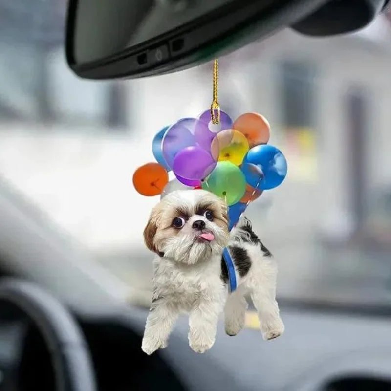 VigorDaily Shih Tzu Fly With Bubbles Car Hanging Ornament BC012