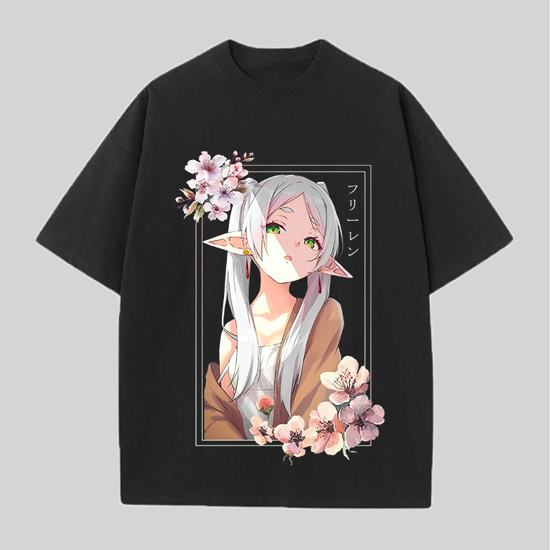 Frieren: Beyond Journey's End Printed Oversized Unisex T-shirts