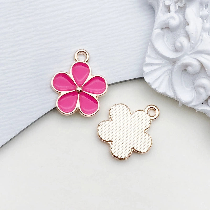 1 Piece 17 * 21mm Zinc Alloy Heart Shape Flower Pendant Jewelry Accessories