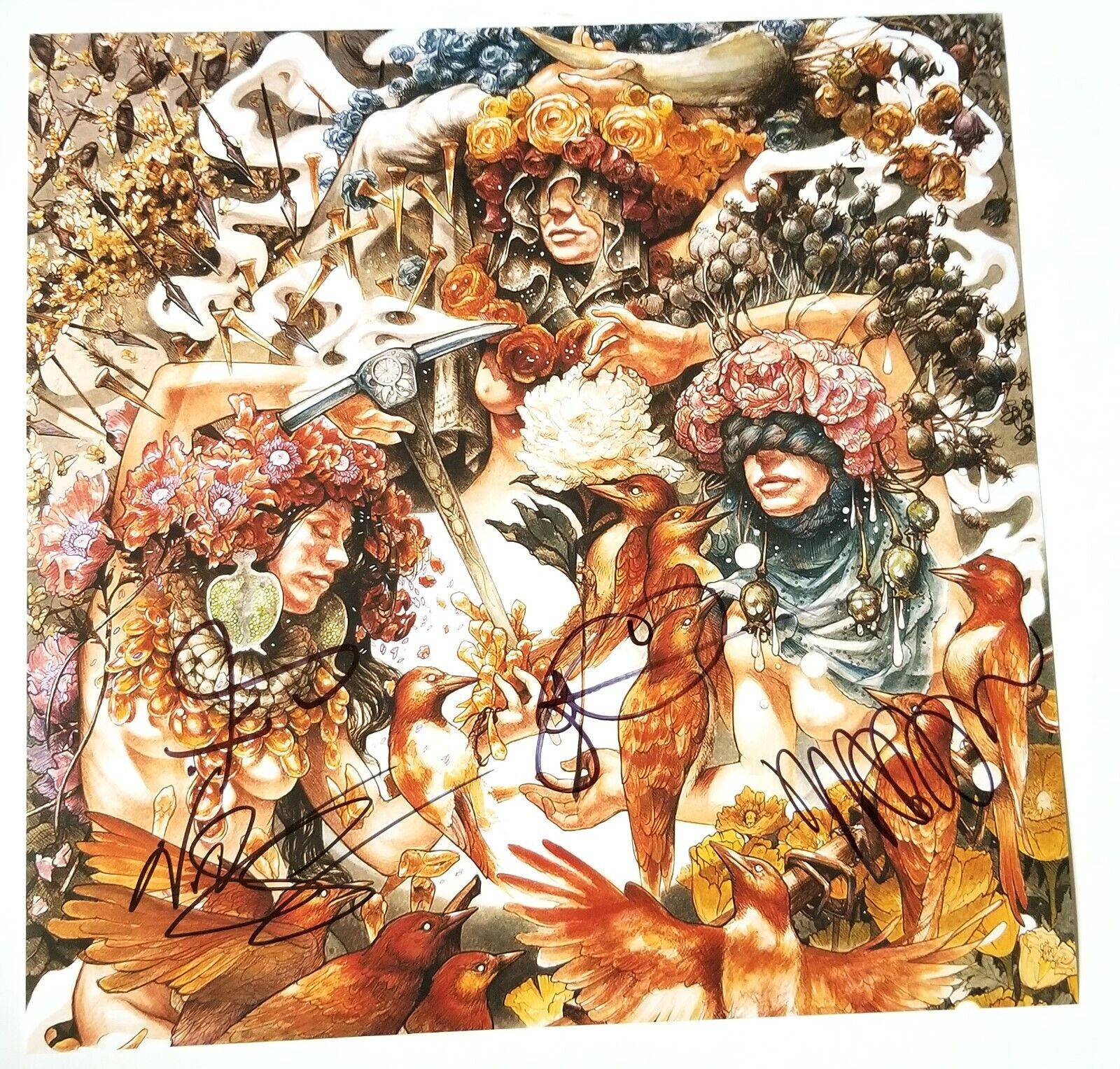 Baroness REAL hand SIGNED 11x11 Gold & Grey Album Flat Photo Poster painting #1 COA
