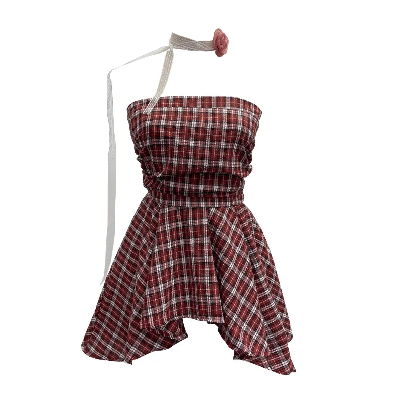 Nigikala Nigikala Wind Shoulder-To-Shoulder Tectorge Sling Waist-Le-Legged Skirt Wrapped-Sleeved Top 9231