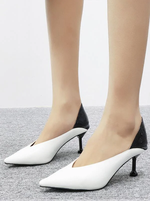 Color matching sexy pointed stiletto heel pump heel high heels