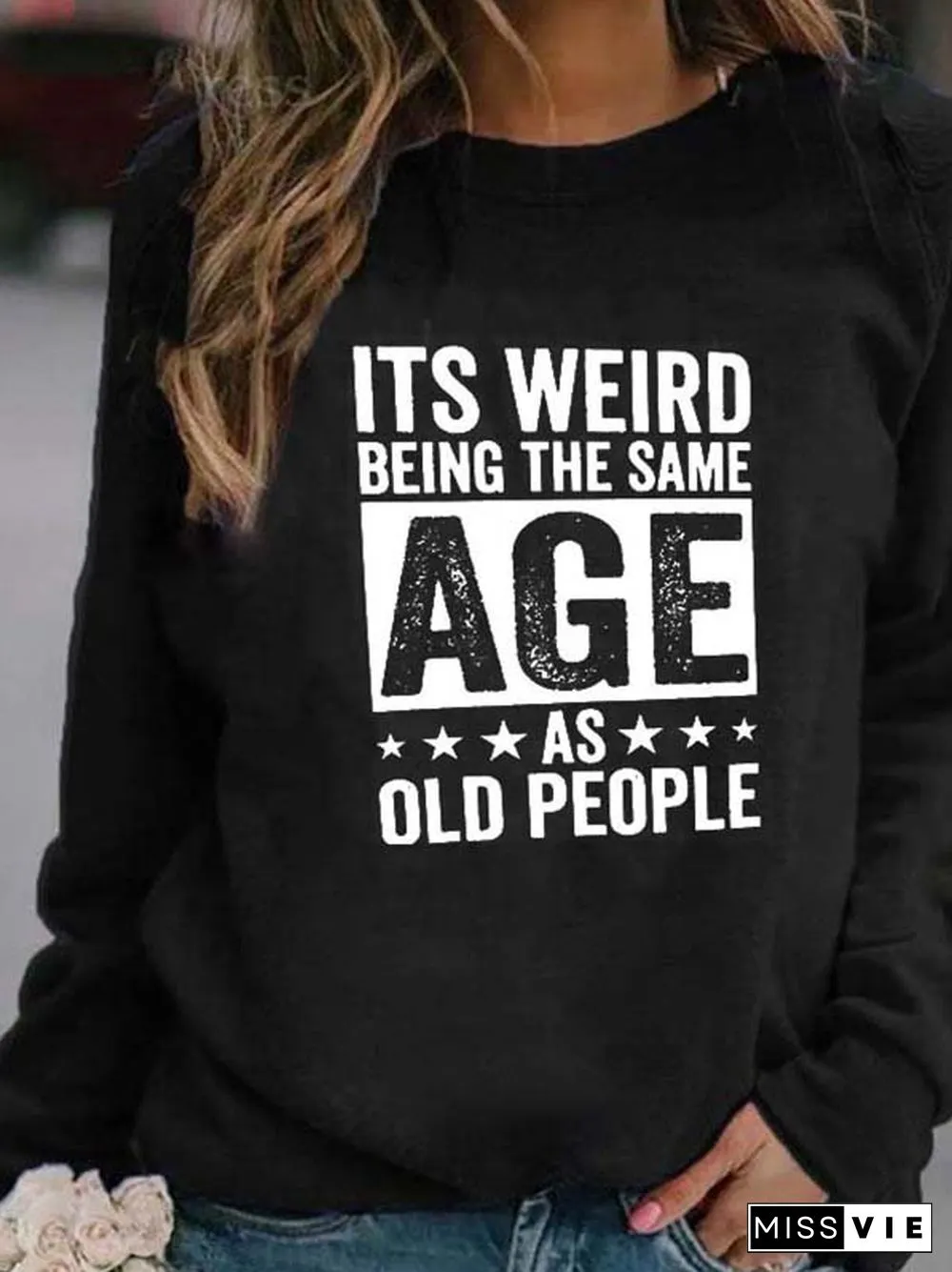 Long Sleeve Crew Neck Letter Casual Sweatshirts