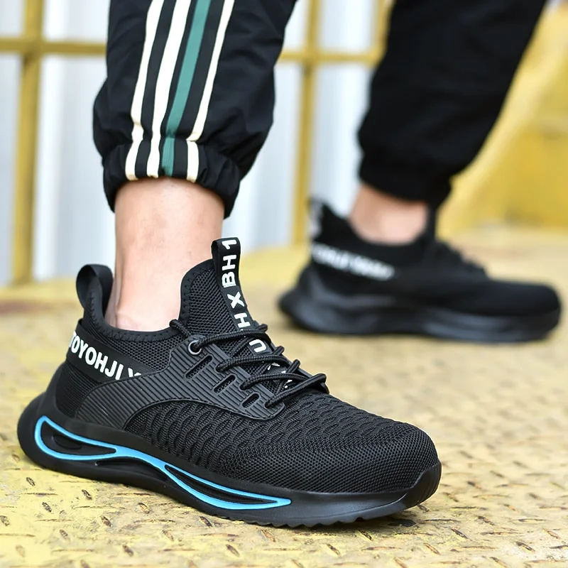 Fashion Man Safety Shoes Men Boots Steel Toe Shoes Breathable Work Sneakers Indestructible Safety Boots Male Shoes Work Boots