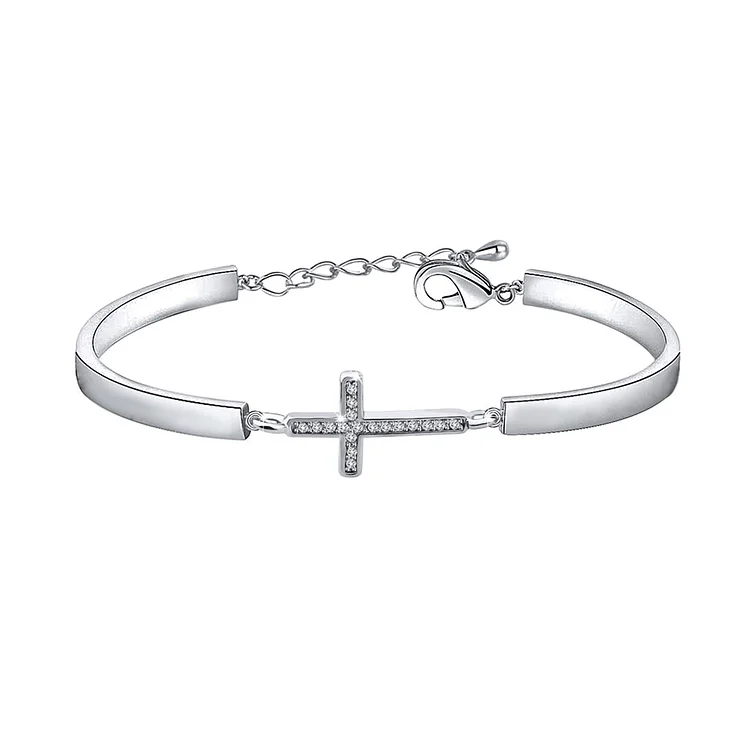 For Granddaughter - I Pray That You Are Safe, Well and Happy Crucifix Bracelet