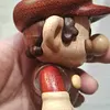 Handmade solid wood inlaid Mario creative figurine, cartoon character desktop decoration gift