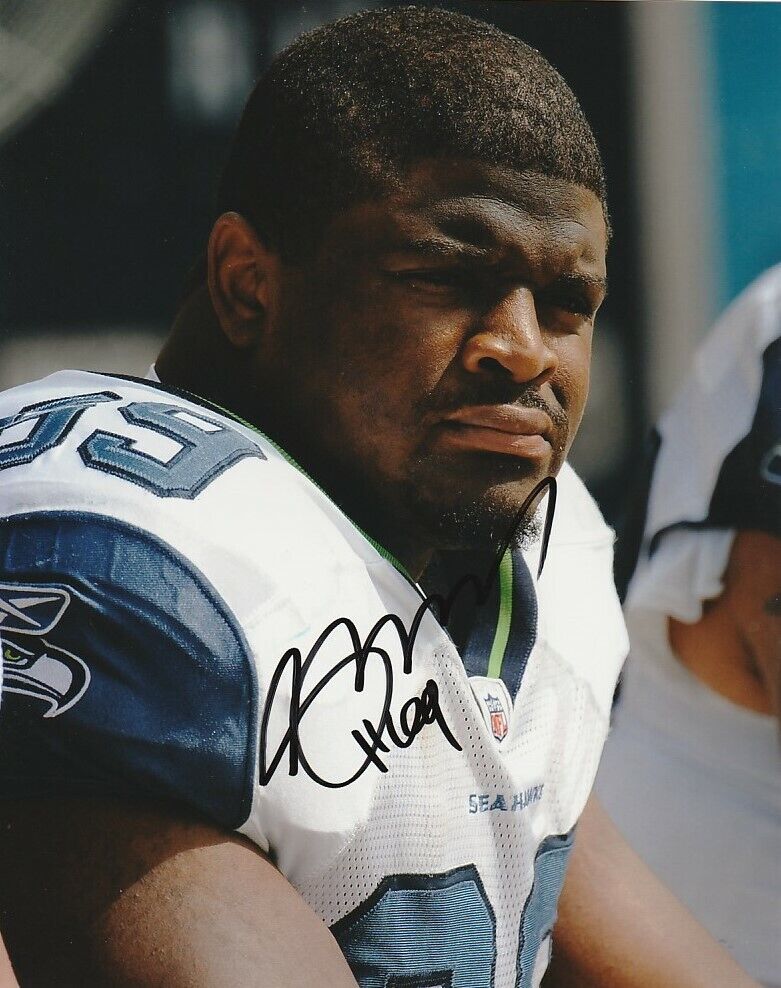 CLINTON McDONALD SIGNED SEATTLE SEAHAWKS FOOTBALL 8x10 Photo Poster painting #1 AUTOGRAPH PROOF