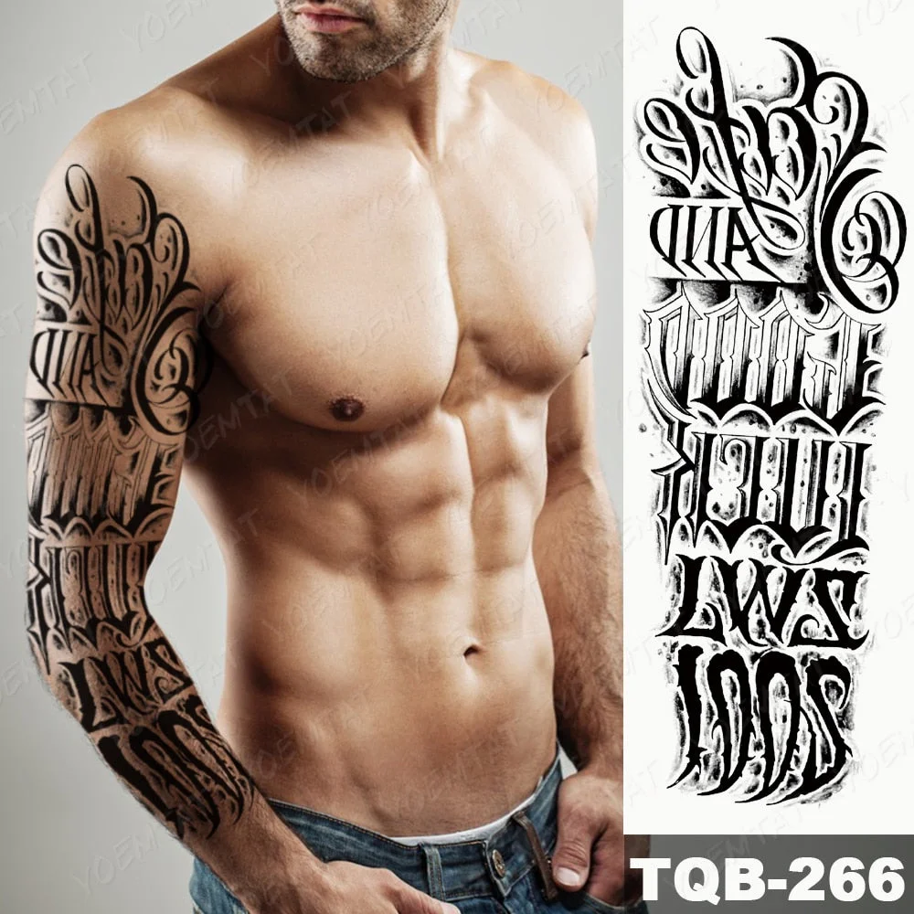 Large Full Arm Sleeve Tattoo Indian Forest Leopard Waterproof Temporary Tatoo Sticker Wild Tribe Men Women Body Art Tatto