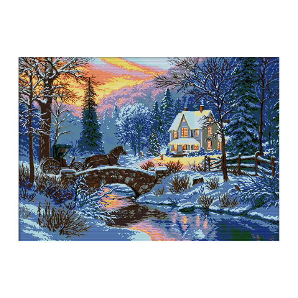 

84*62CM - 14CT Stamped Cross Stitch-Winter Return, 501 Original