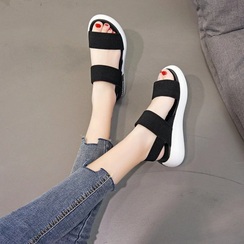 Women's Sandals 2021 Summer Fashion Platform Romen Sandals Women Closed Toe Flat Sandals Women Outdoor Casual Sport Sandals