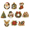 10PCS DIY Pearl Diamond Painting Christmas Fridge Magnets, Sparkling Rhinestone Refrigerator Magnet Craft Kit for Home Decor & Gifts
