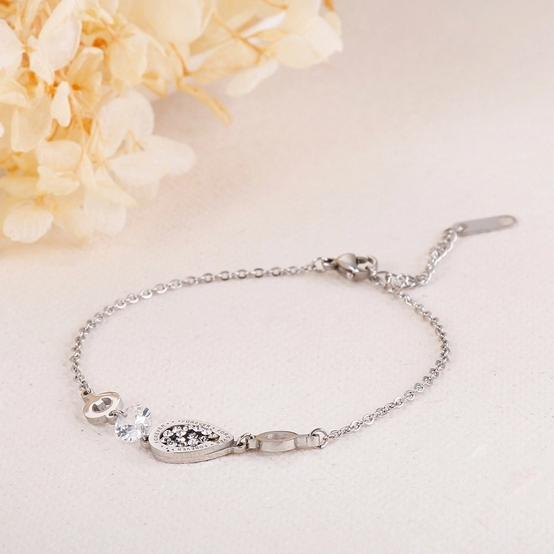 Shining Geometric Zircon Bracelet Fashion Simple Stainless Steel Jewelry