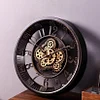 Retro gear mechanical wall clock, 2025 new style, light luxury, high-end artistic French vintage clock for living room