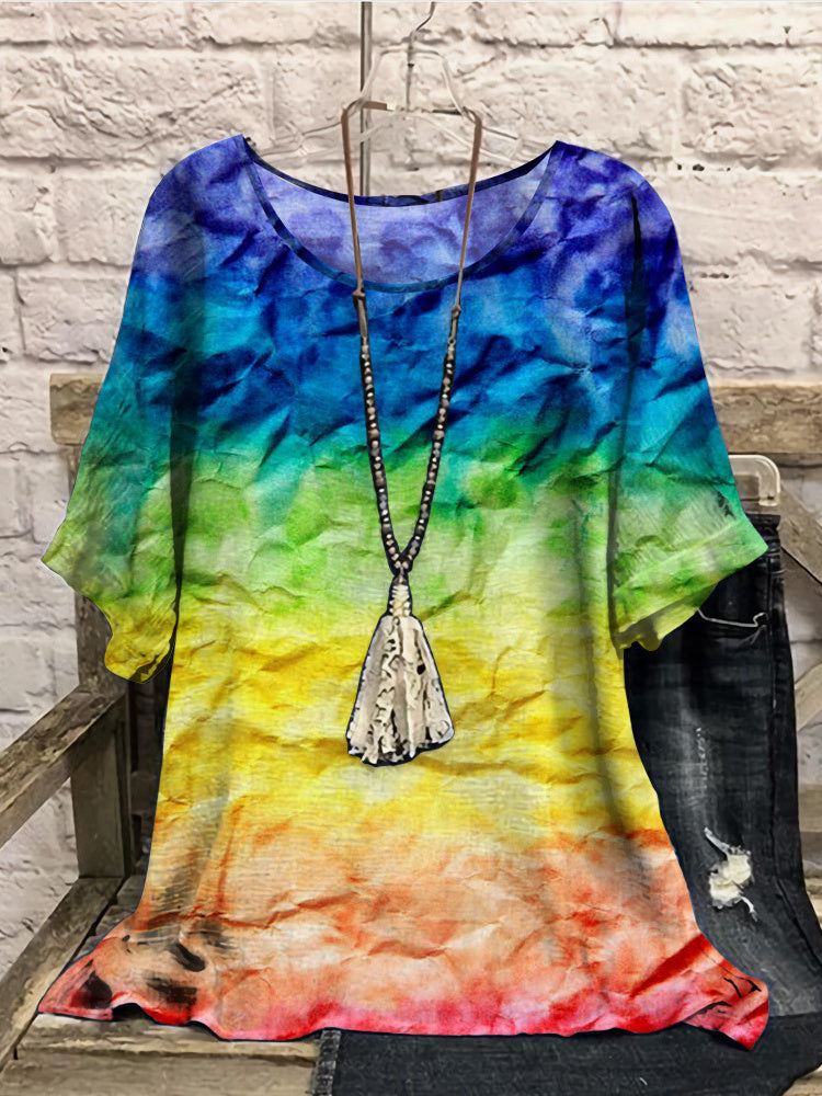 Women Long Sleeve V-neck Graphic Floral Printed Top