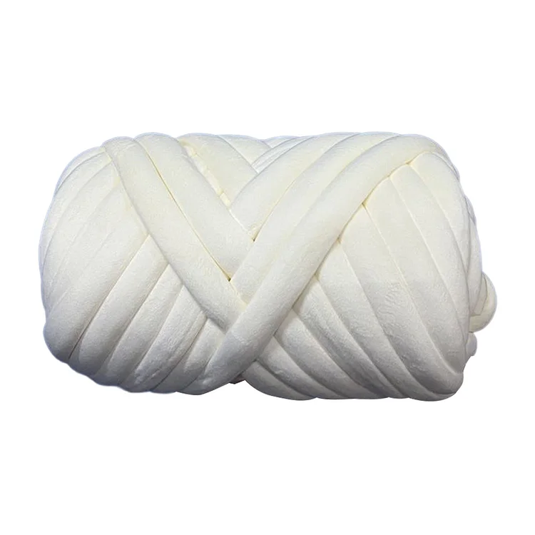 Chunky Yarn DIY Slipper Bag Spinning Yarn Thread Anti-pilling for Woven (White) gbfke