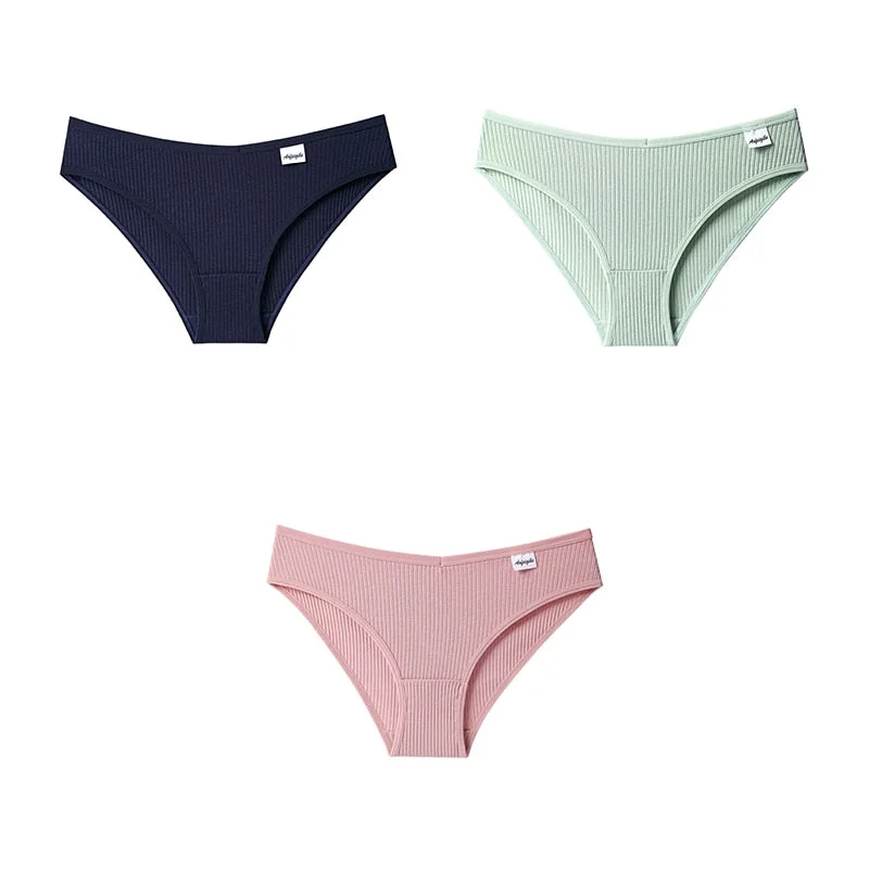 BANNIROU 3pcs Women Cotton Panties Underwear For Woman Lady Briefs Female Panties Lingerie Intimates Women's Underwear Cotton