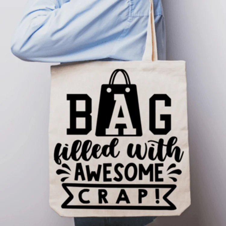 Bag Killed with Awesome CRAP! Printed Linen Bag - BS0043