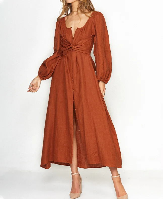 Front Buttons Multi-way Wrap Dress