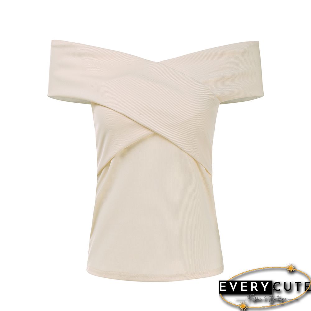 Apricot Slim Fit Off Shoulder Blouse