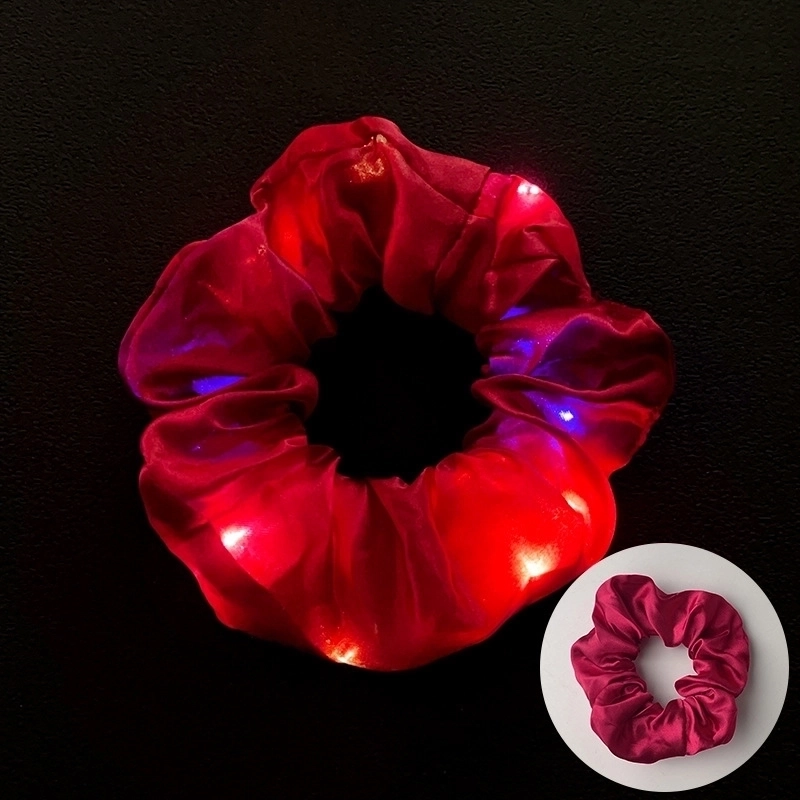 Halloween Novelty Women’S Solid Color Artificial Crystal Luminous Hair Tie