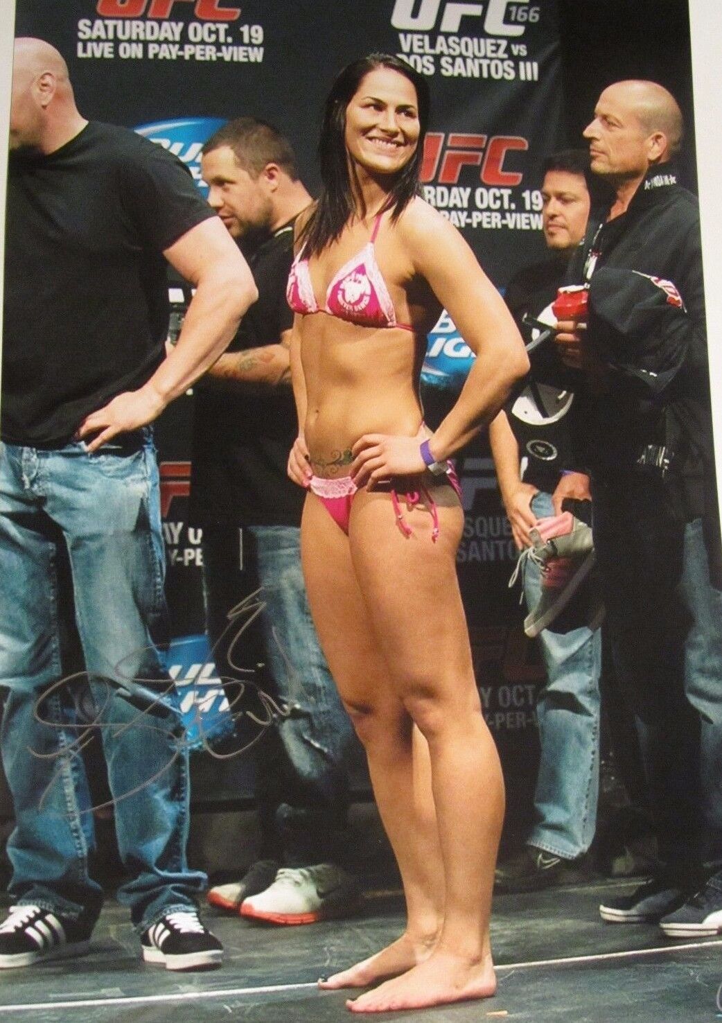 JESSICA EVIL EYE SEXY MUSCLE SIGNED AUTOGRAPHED 8X12 Photo Poster painting UFC MMA STAR WMMA