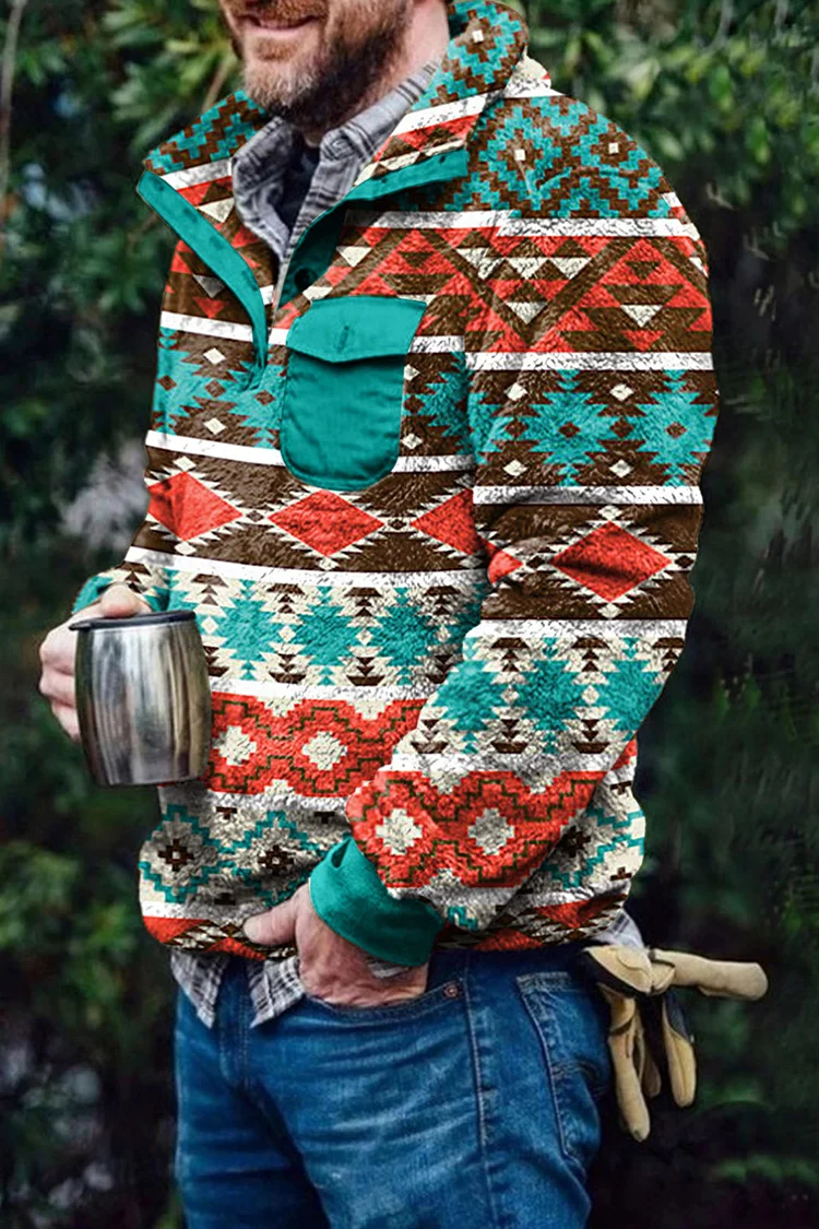 Red And Green Geometry Pattern Sweatshirt