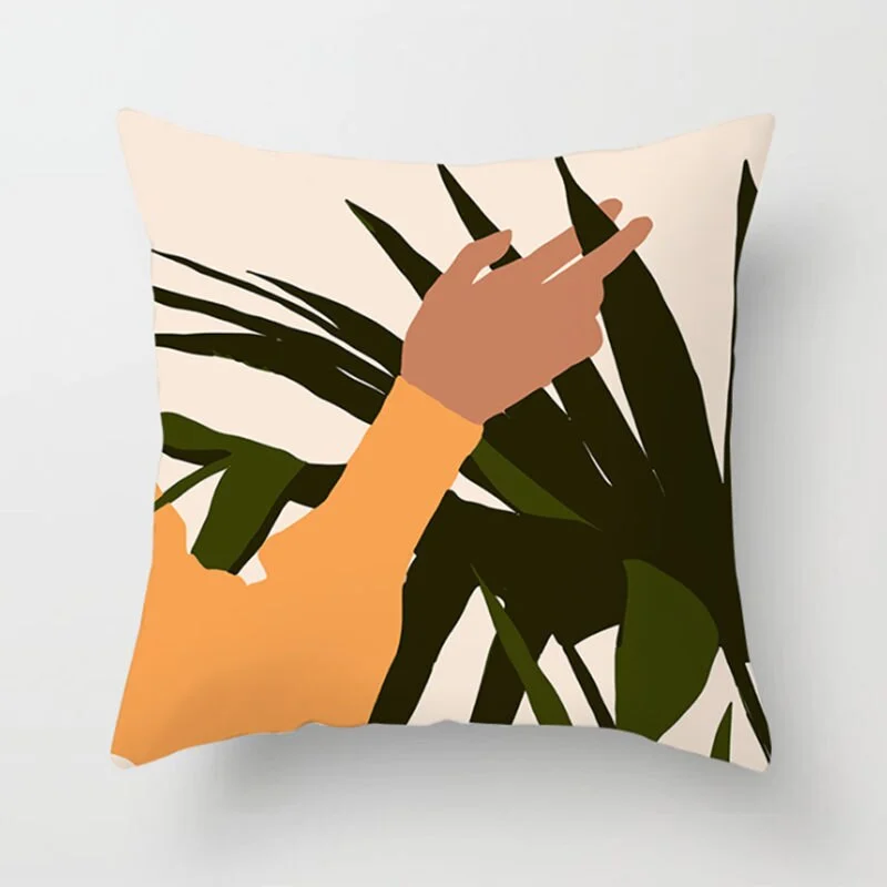 INS Nordic Morandi Cushion Cover Geometric Beauty Flower Art Pillow Cover Bed Car Office Decorative Pillowcase Modern Home Decor