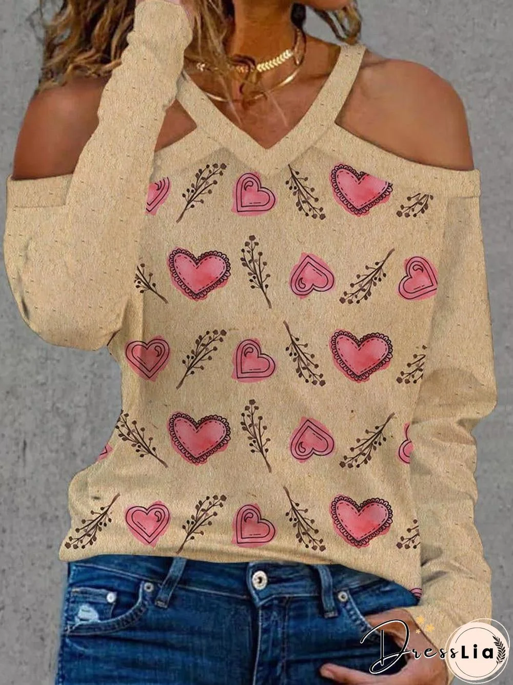 Halter Heart Printed Shirt