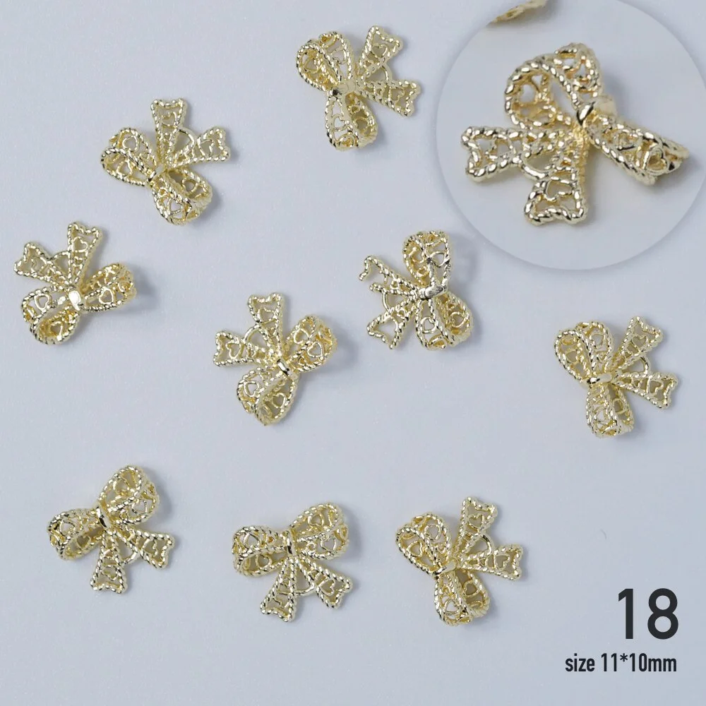 Nail jewelry 3D Alloy high quality zircon Butterfly Flower crystal Pearl Metal Manicure Nails DIY Accessories Nail Decor-Nail Inspo