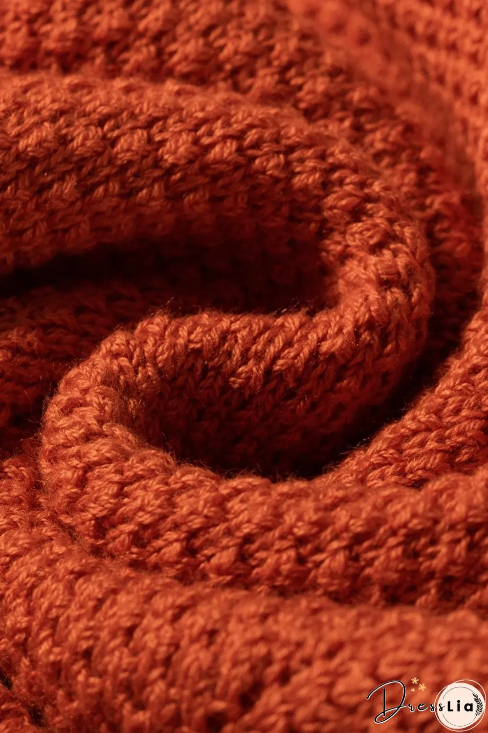 Golden Textured Knit Puff Sleeve Square Neck Sweater