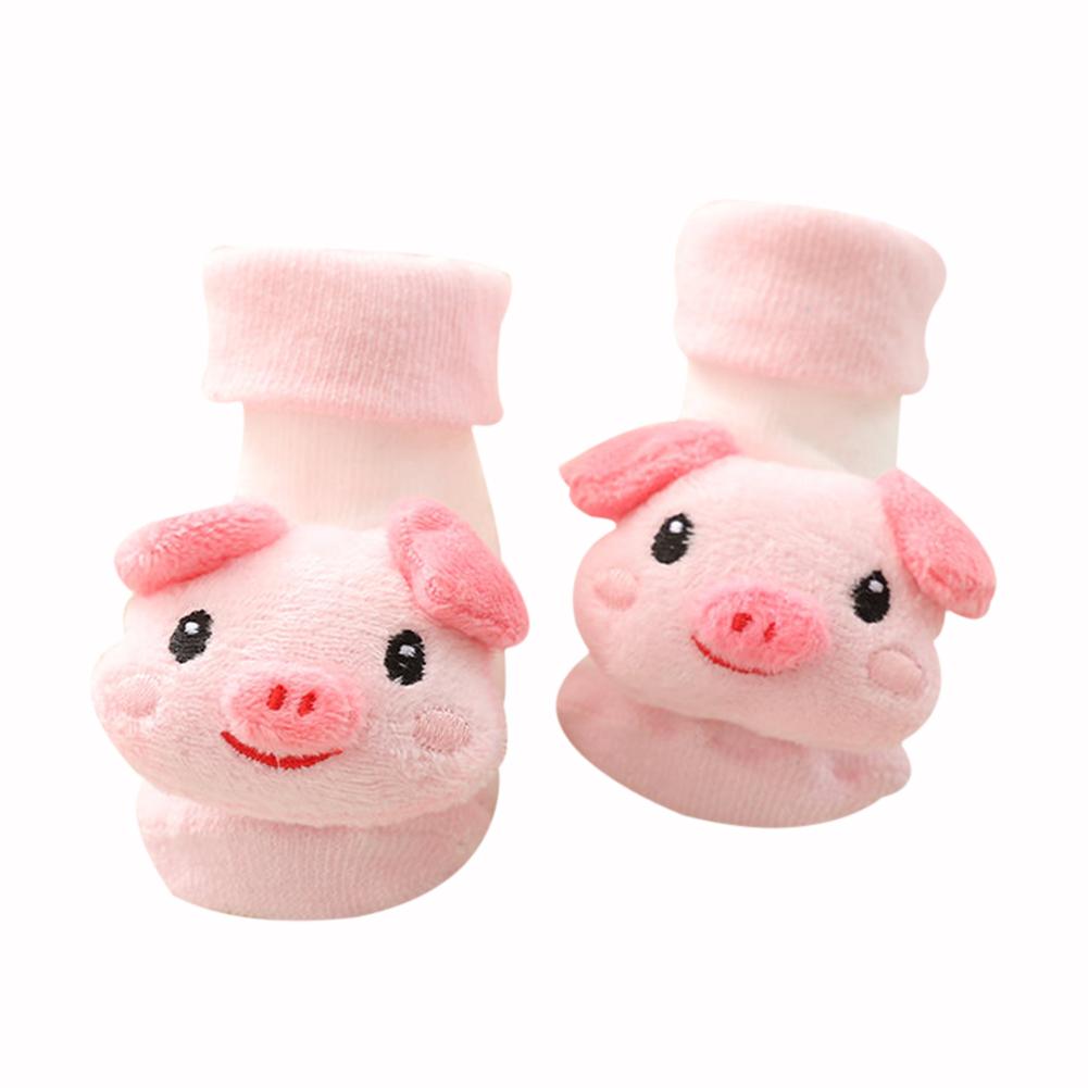 

1pair Cartoon Newborns Socks Cotton Baby Anti Slip With Bell Floor Socks, 501 Original