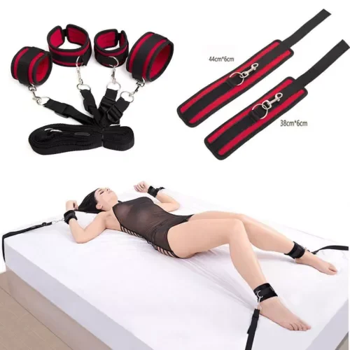 pornhint Pornhint Bed SM Restraints Bed SM Bondage Soft Restraint kit BDSM Adjustable Straps Libido