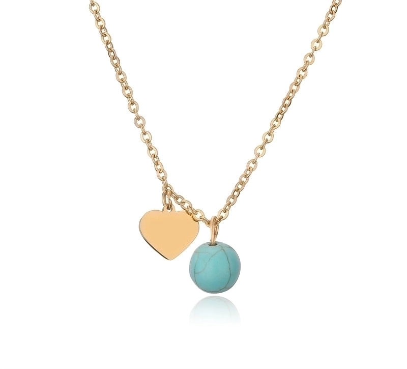 Casual Minimalist Heart Shape 304 Stainless Steel Gold Plated Plating Inlay Pendant Necklace