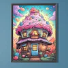 Diamond Painting-Round AB Drill Rainbow Mushroom House(45*60CM)