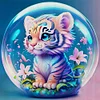 Crystal Ball Zodiac-Tiger-11CT Stamped Cross Stitch 40*40cm/15.75*15.75in