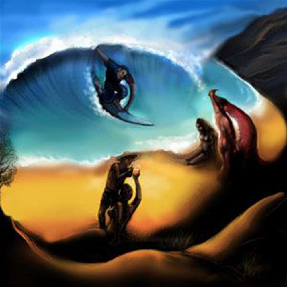 

30*30CM Round Drill Diamond Painting-Sea Wave, 501 Original