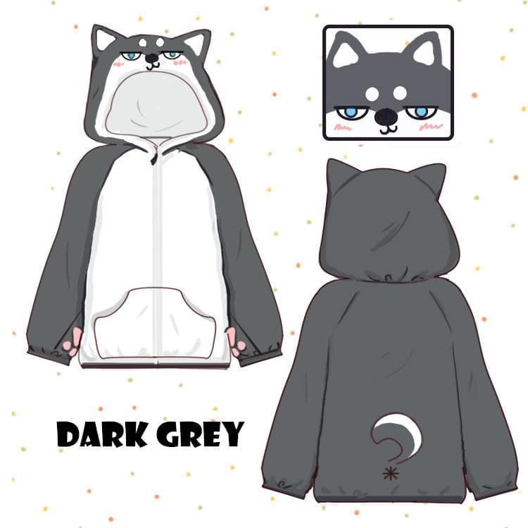 Kawaii Plush Husky Hoodie Coat SP13537