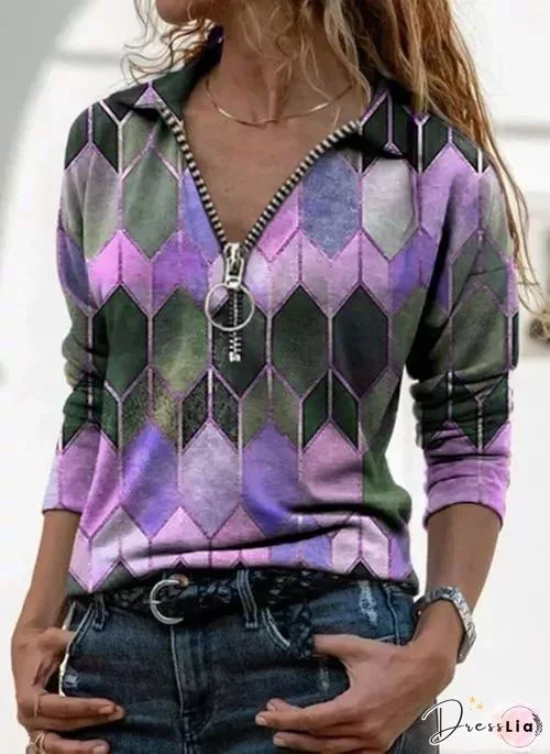 Printed Women's Shirt Long Sleeve Loose Shirt Women's Fashion Casual Tops